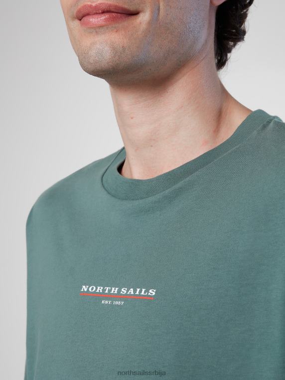 мајица са принтом на грудима војнички зелени одећу мушкарци PDV4J155 North Sails