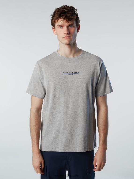 мајица са принтом на грудима сиви меланж одећу мушкарци PDV4J156 North Sails