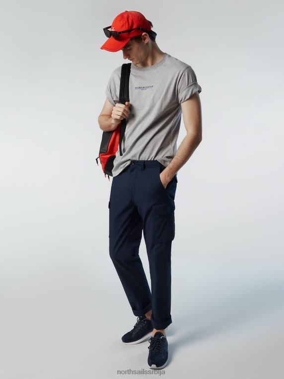 мајица са принтом на грудима сиви меланж одећу мушкарци PDV4J156 North Sails