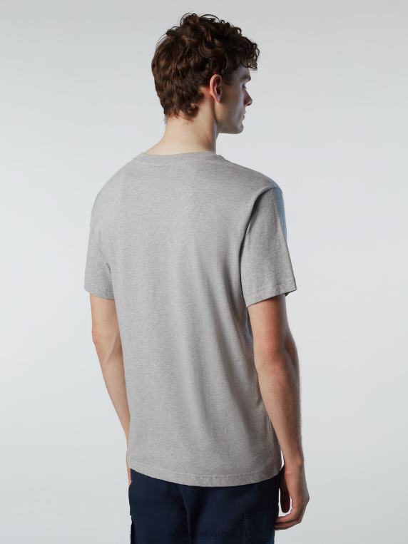 мајица са принтом на грудима сиви меланж одећу мушкарци PDV4J156 North Sails