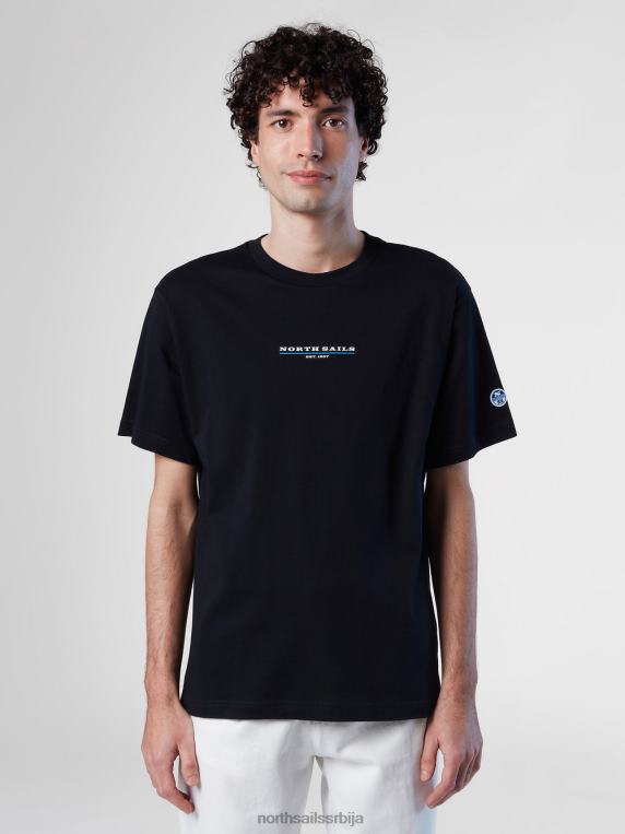 мајица са принтом на грудима црн одећу мушкарци PDV4J157 North Sails