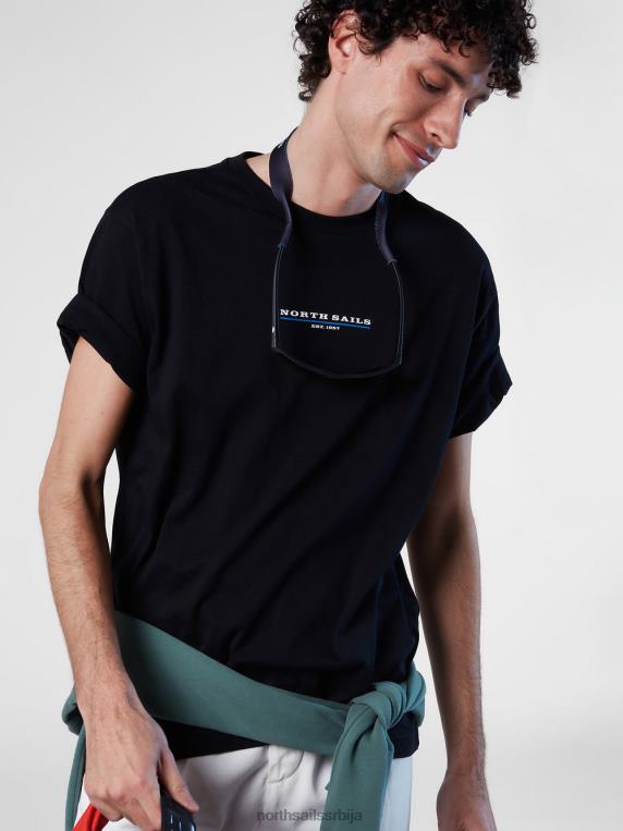 мајица са принтом на грудима црн одећу мушкарци PDV4J157 North Sails