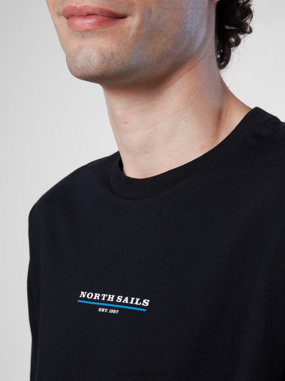 мајица са принтом на грудима црн одећу мушкарци PDV4J157 North Sails