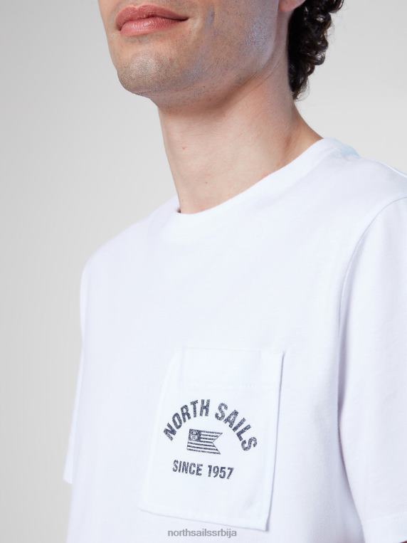 мајица са џепом на грудима бео одећу мушкарци PDV4J159 North Sails