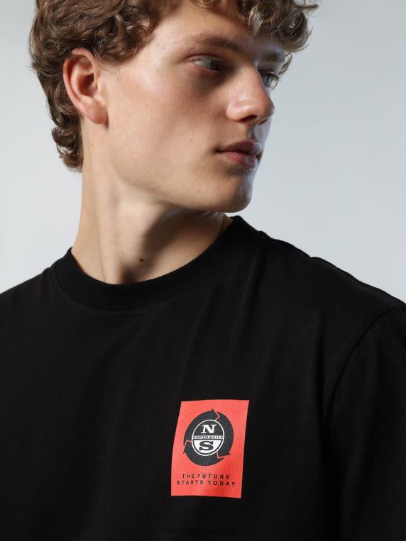 мајица са принтом на грудима црн одећу мушкарци PDV4J166 North Sails