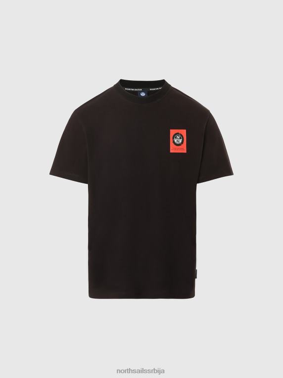 мајица са принтом на грудима црн одећу мушкарци PDV4J166 North Sails