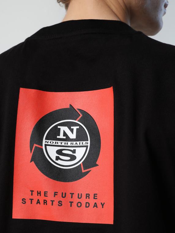 мајица са принтом на грудима црн одећу мушкарци PDV4J166 North Sails