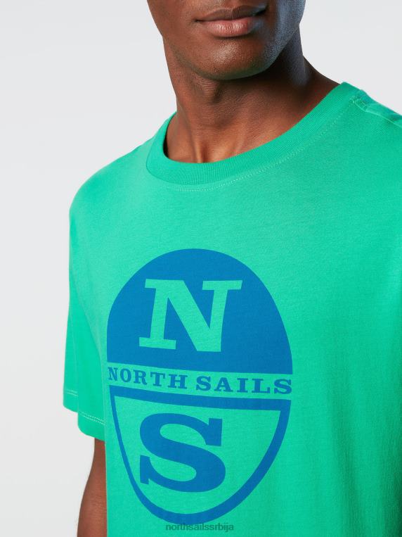 мајица са макси логом штампе башта зелена одећу мушкарци PDV4J172 North Sails