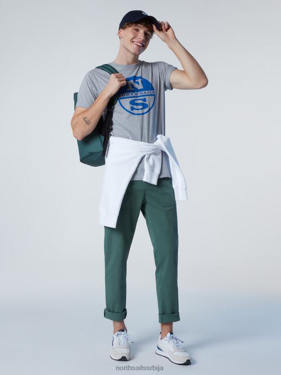 мајица са макси логом штампе сиви меланж одећу мушкарци PDV4J181 North Sails