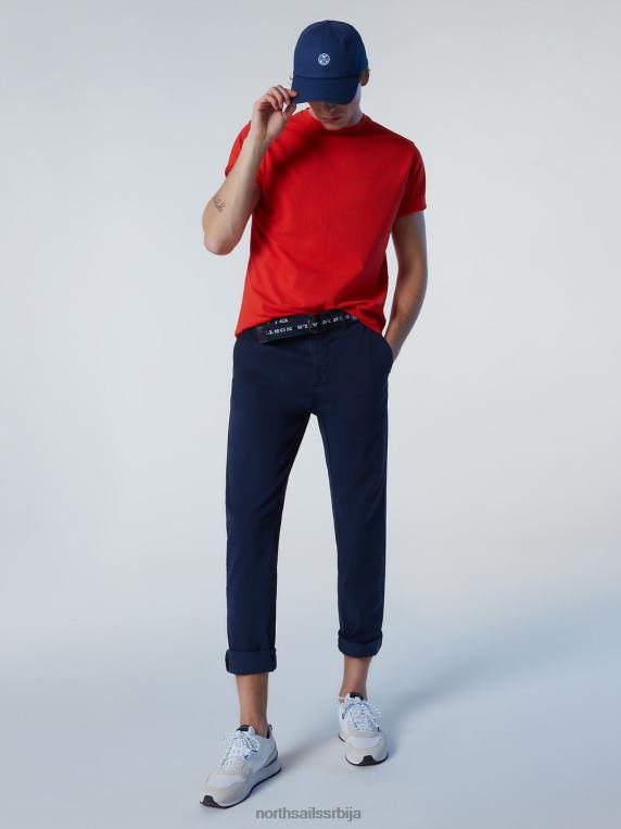 мајица од органског памука светло наранџаста одећу мушкарци PDV4J185 North Sails