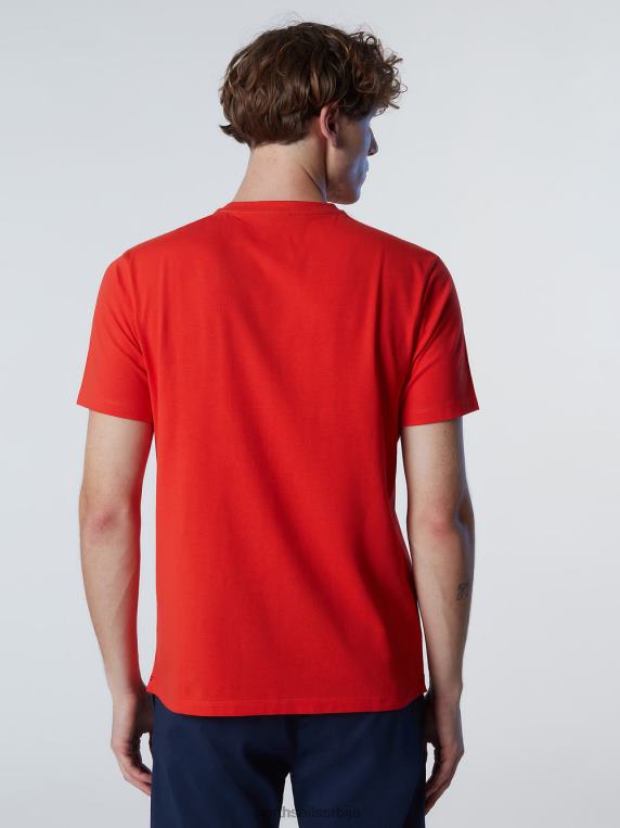 мајица од органског памука светло наранџаста одећу мушкарци PDV4J185 North Sails