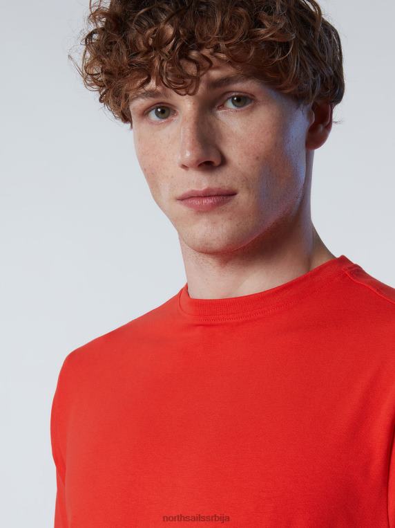 мајица од органског памука светло наранџаста одећу мушкарци PDV4J185 North Sails