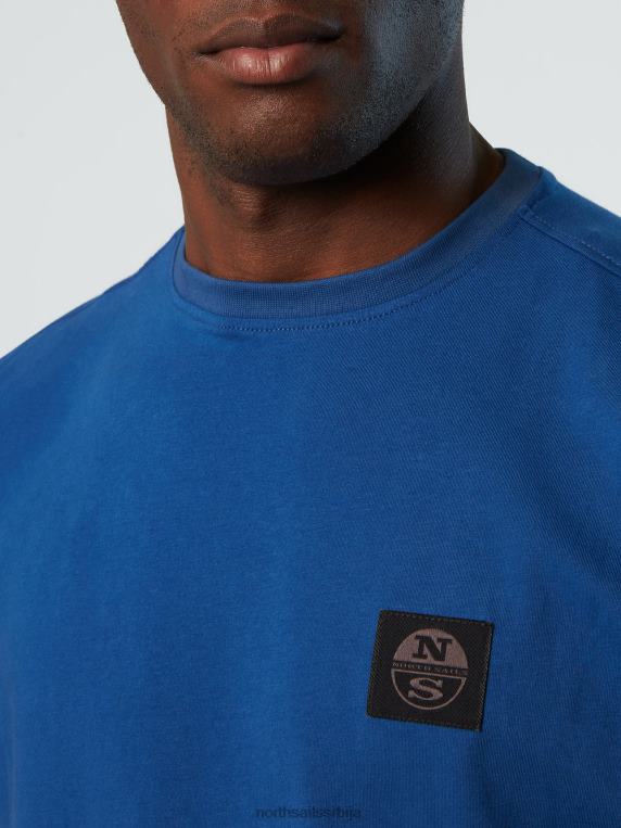 мајица од органског памука океанско плаво одећу мушкарци PDV4J186 North Sails