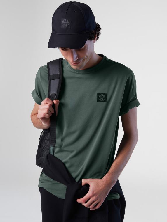 мајица од органског памука војнички зелени одећу мушкарци PDV4J188 North Sails