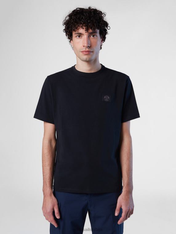 мајица од органског памука црн одећу мушкарци PDV4J189 North Sails