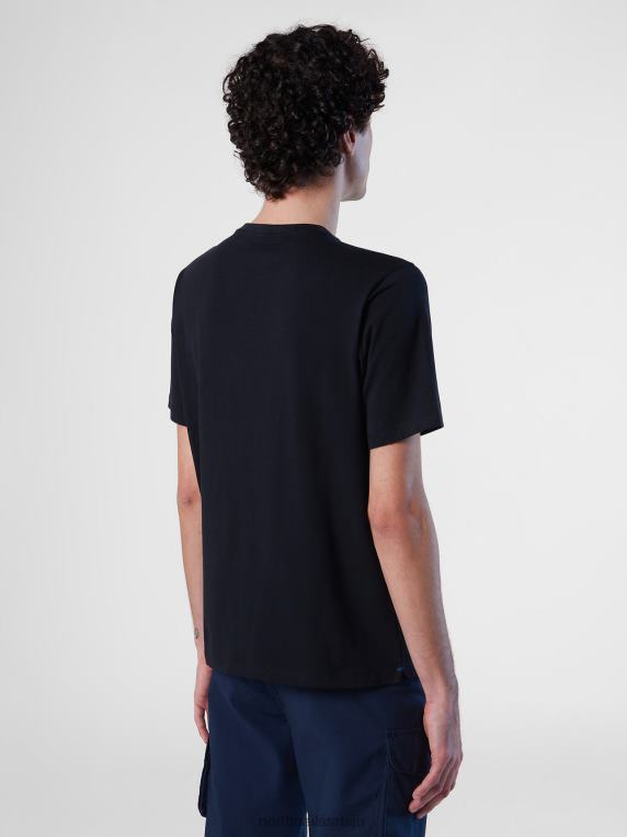 мајица од органског памука црн одећу мушкарци PDV4J189 North Sails