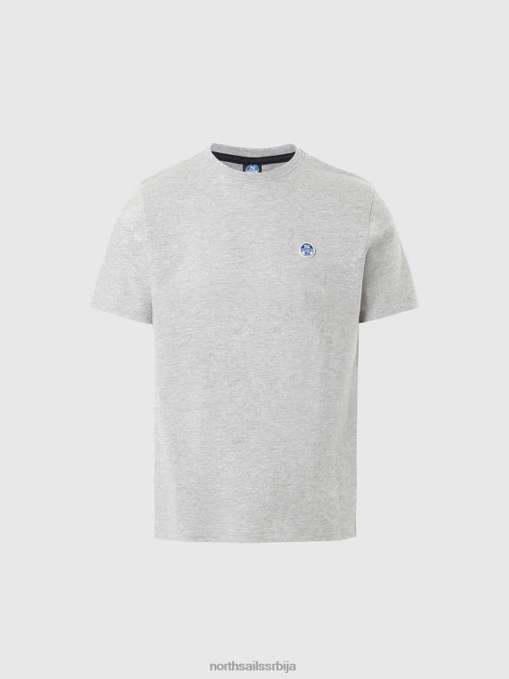 мајица са фластером сиви меланж одећу мушкарци PDV4J200 North Sails