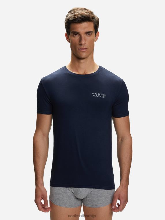 бамбусова мајица са округлим изрезом Морнарско плаво одећу мушкарци PDV4J483 North Sails