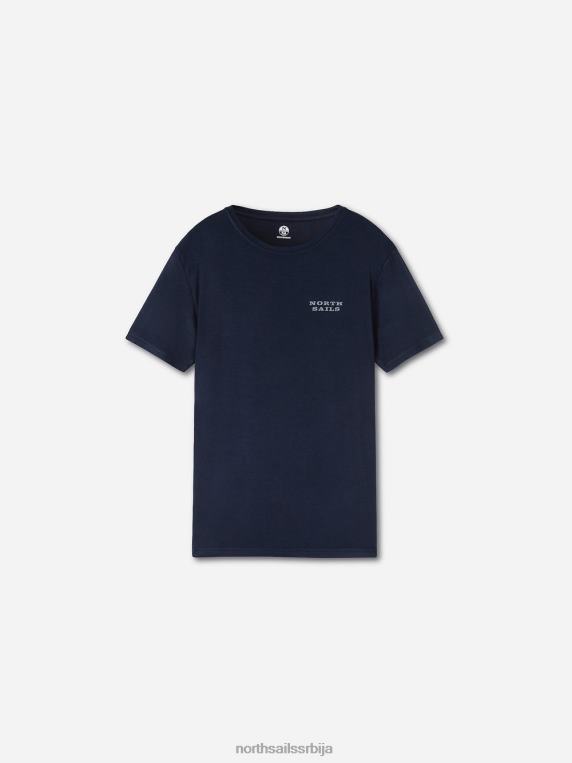 бамбусова мајица са округлим изрезом Морнарско плаво одећу мушкарци PDV4J483 North Sails
