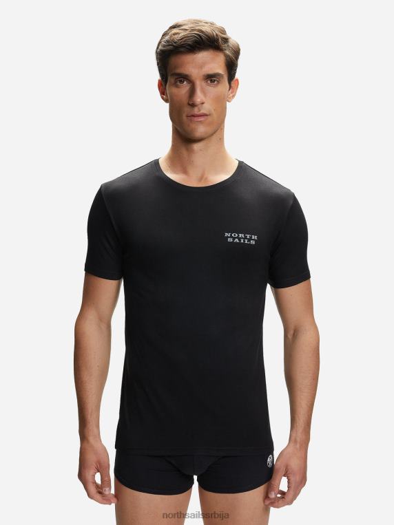бамбусова мајица са округлим изрезом црн одећу мушкарци PDV4J484 North Sails