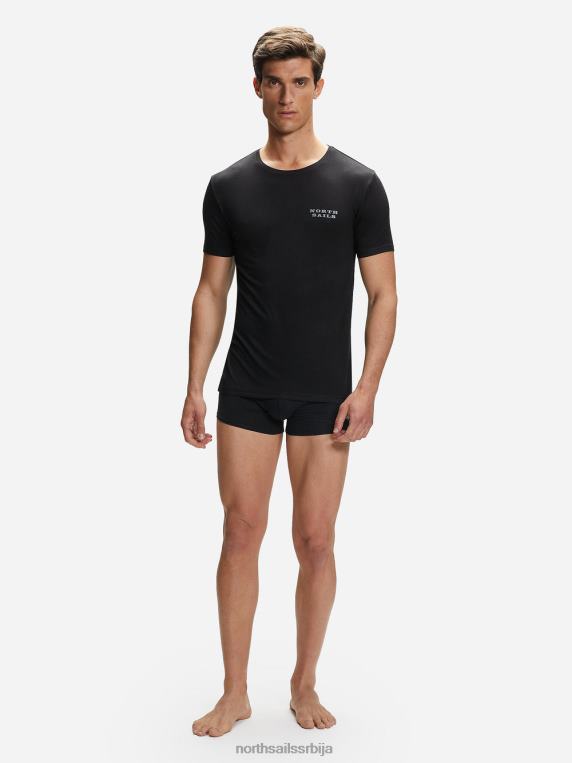 бамбусова мајица са округлим изрезом црн одећу мушкарци PDV4J484 North Sails