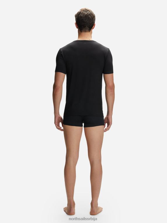 бамбусова мајица са округлим изрезом црн одећу мушкарци PDV4J484 North Sails