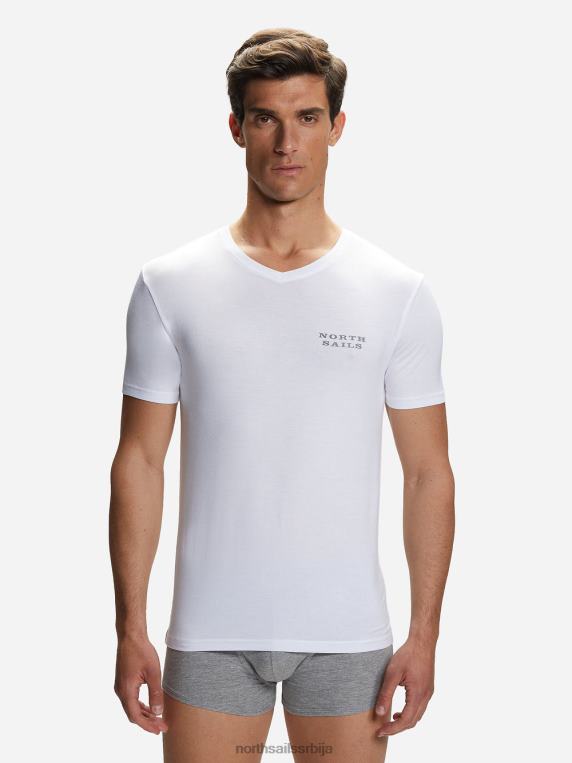 мајица са в-изрезом од бамбуса бео одећу мушкарци PDV4J495 North Sails