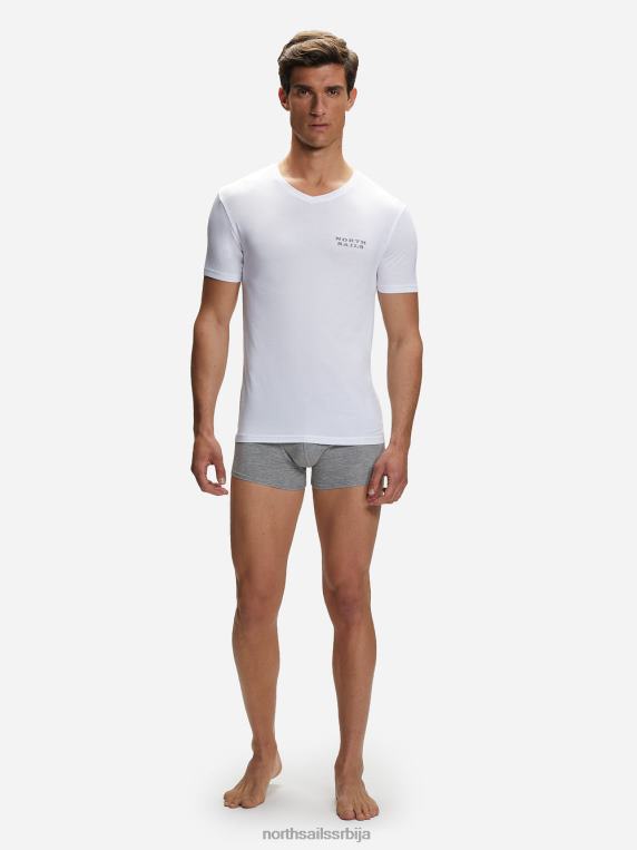 мајица са в-изрезом од бамбуса бео одећу мушкарци PDV4J495 North Sails