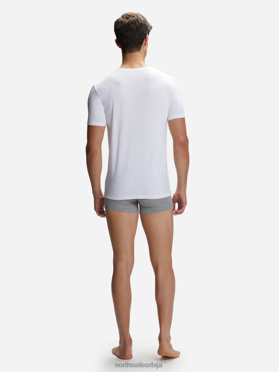мајица са в-изрезом од бамбуса бео одећу мушкарци PDV4J495 North Sails