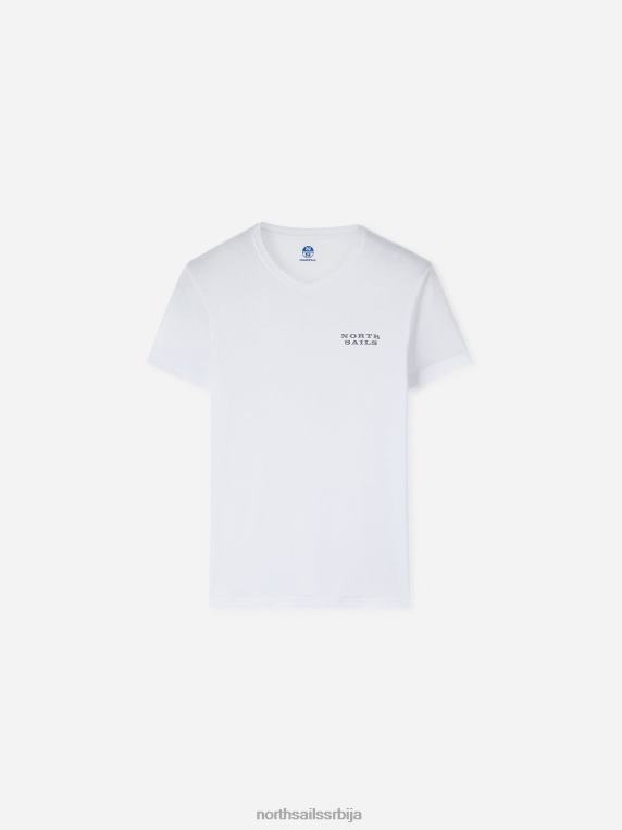 мајица са в-изрезом од бамбуса бео одећу мушкарци PDV4J495 North Sails