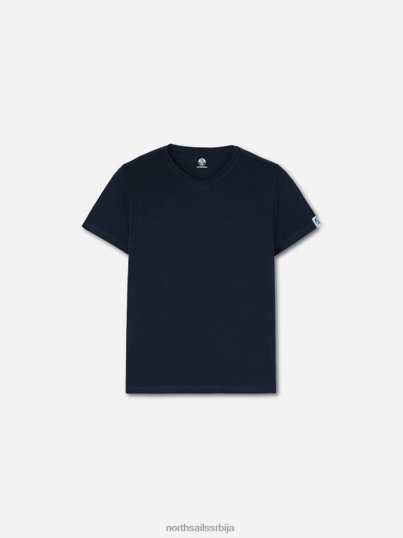 памучна мајица са в-изрезом Морнарско плаво одећу мушкарци PDV4J502 North Sails