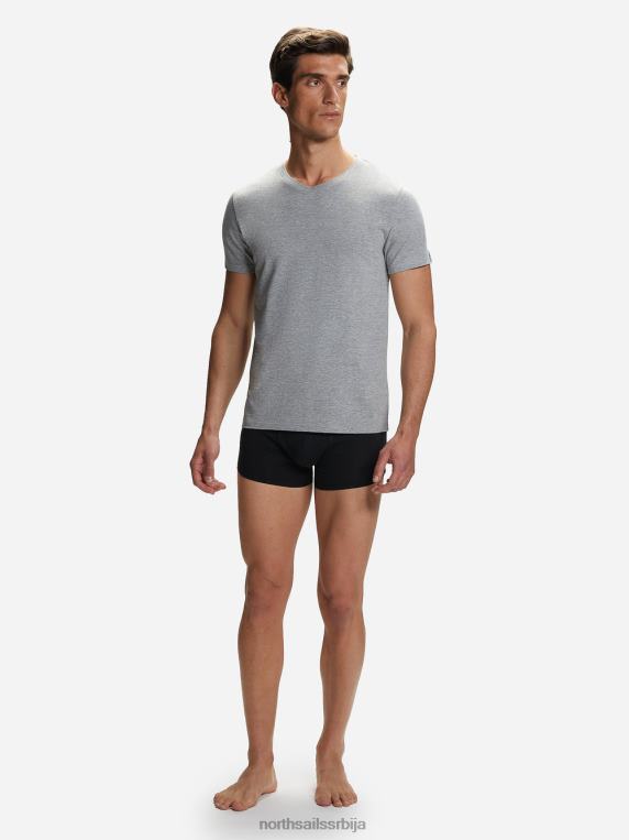 памучна мајица са в-изрезом сиви меланж одећу мушкарци PDV4J503 North Sails