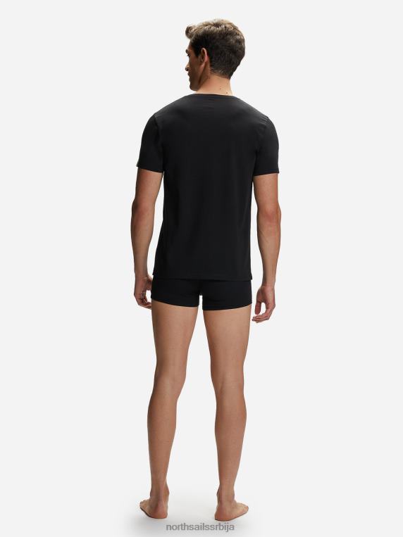 памучна мајица са в-изрезом црн одећу мушкарци PDV4J504 North Sails