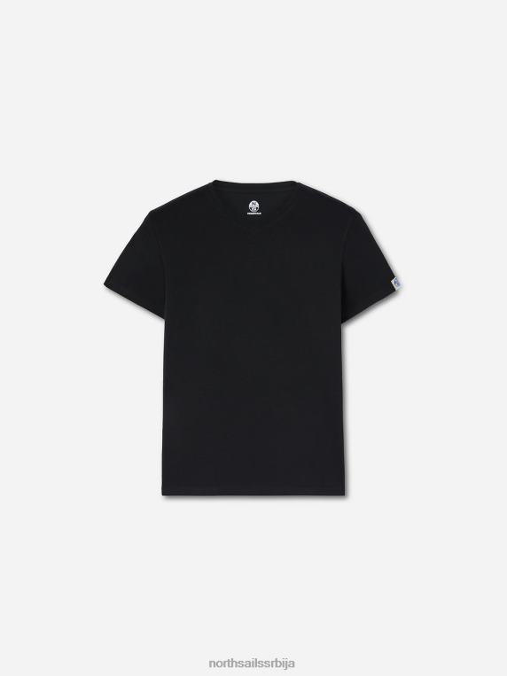 памучна мајица са в-изрезом црн одећу мушкарци PDV4J504 North Sails