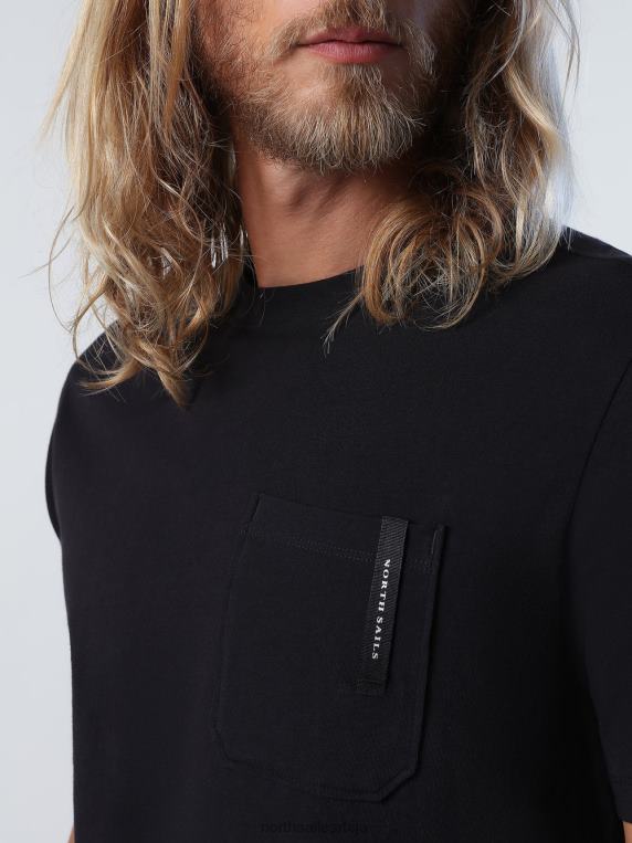 мајица са џепом на грудима црн одећу мушкарци PDV4J813 North Sails