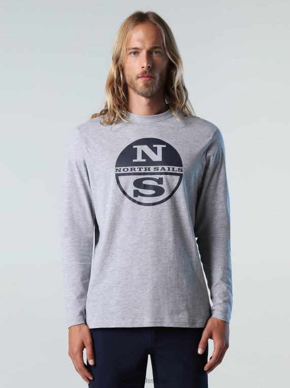 мајица од органског дреса средње сиви меланж одећу мушкарци PDV4J817 North Sails