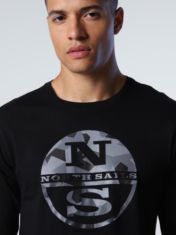 мајица од органског дреса црн одећу мушкарци PDV4J818 North Sails