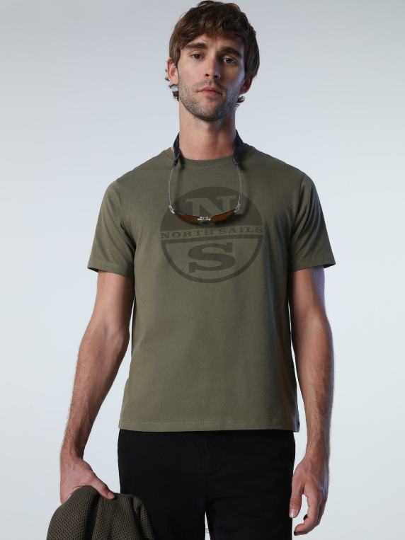 мајица са макси логом бршљан зелен одећу мушкарци PDV4J925 North Sails