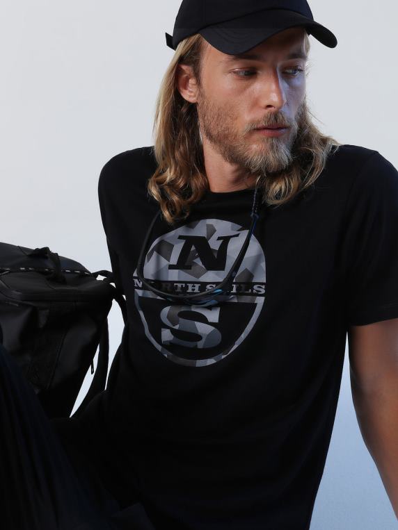 мајица са макси логом црн одећу мушкарци PDV4J929 North Sails