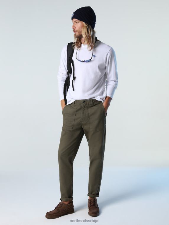 панталоне од рециклираног памука бршљан зелен одећу мушкарци PDV4J834 North Sails