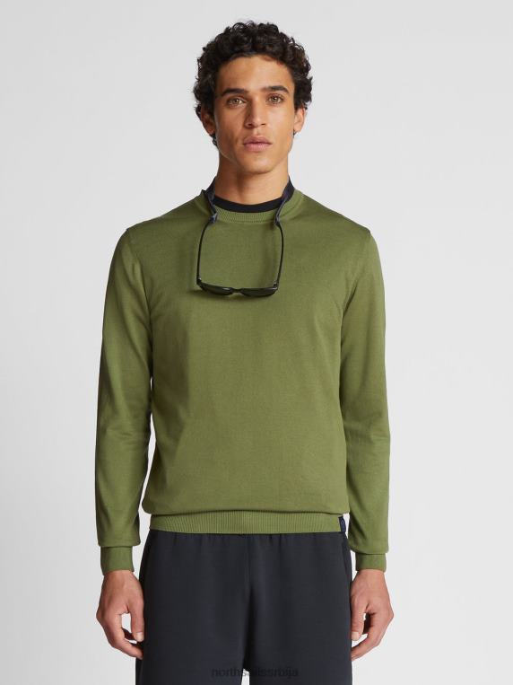 памучни џемпер маслинасто зелена одећу мушкарци PDV4J1063 North Sails
