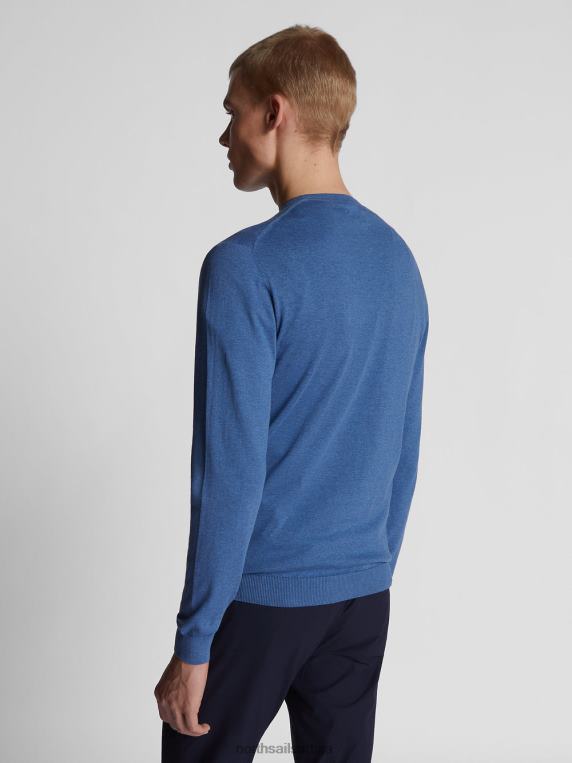 памучни џемпер плави меланж одећу мушкарци PDV4J1064 North Sails