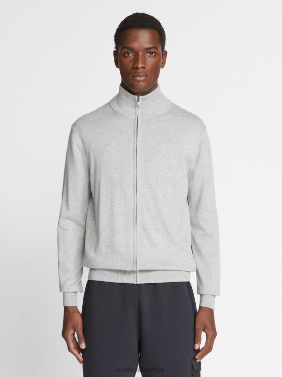 кардиган са високим изрезом сиви меланж одећу мушкарци PDV4J1067 North Sails
