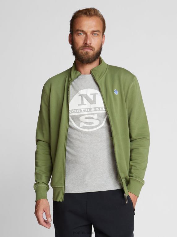флис кардиган маслинасто зелена одећу мушкарци PDV4J1160 North Sails