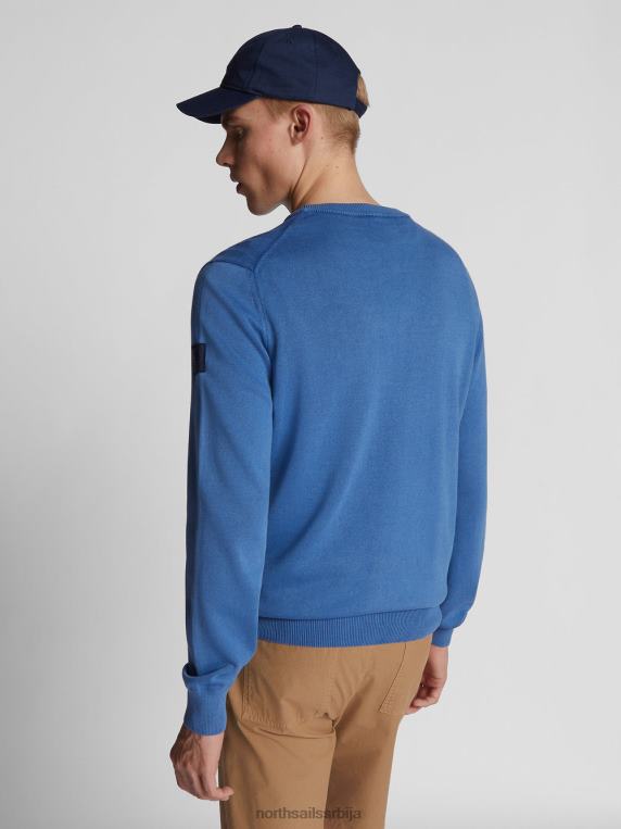 џемпер од органског памука океанско плаво одећу мушкарци PDV4J1247 North Sails