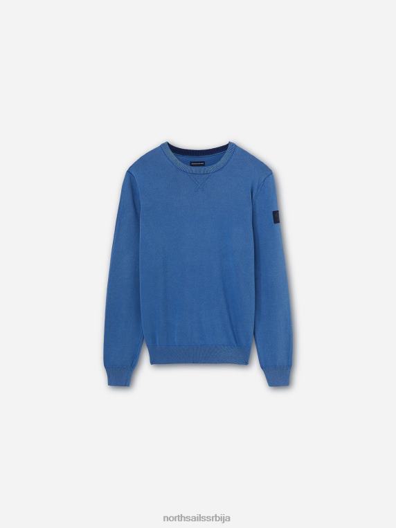 џемпер од органског памука океанско плаво одећу мушкарци PDV4J1247 North Sails