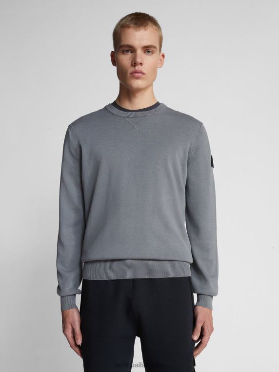 џемпер од органског памука сивољубичаста одећу мушкарци PDV4J1248 North Sails