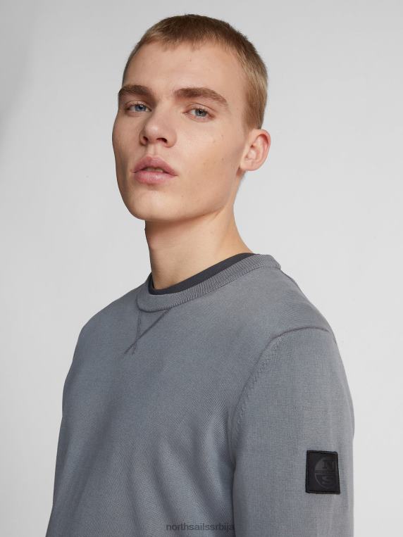 џемпер од органског памука сивољубичаста одећу мушкарци PDV4J1248 North Sails