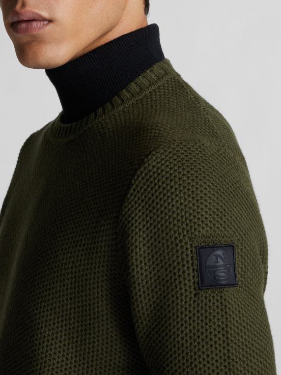 џемпер од памука и вуне шумска ноћ одећу мушкарци PDV4J1308 North Sails