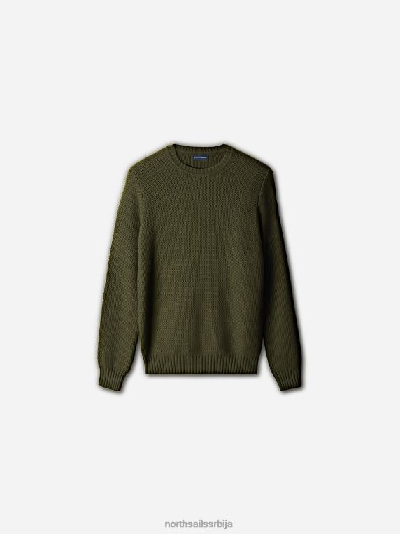 џемпер од памука и вуне шумска ноћ одећу мушкарци PDV4J1308 North Sails